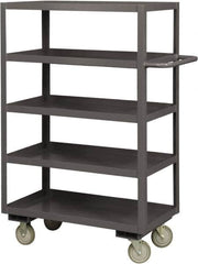 Durham - 1,200 Lb Capacity, 36" Wide x 72" Long x 55-5/8" High Service Cart - 5 Shelf, Steel, 2 Rigid/2 Swivel Casters - Benchmark Tooling