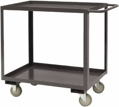 Durham - 1,200 Lb Capacity, 30" Wide x 48" Long x 37-5/8" High Service Cart - 2 Shelf, Steel, 2 Rigid/2 Swivel Casters - Benchmark Tooling
