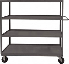 Durham - 3,000 Lb Capacity, 24" Wide x 48" Long x 59-1/2" High Service Cart - 4 Shelf, Steel, 2 Rigid/2 Swivel Casters - Benchmark Tooling