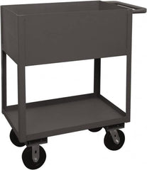 Durham - 3,600 Lb Capacity, 24" Wide x 36" Long x 39-1/16" High Service Cart - 2 Shelf, Steel, 2 Rigid/2 Swivel Casters - Benchmark Tooling