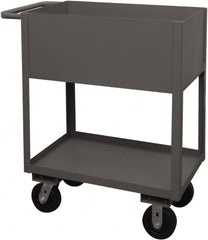 Durham - 1,200 Lb Capacity, 18" Wide x 30" Long x 39-1/16" High Service Cart - 2 Shelf, Steel, 2 Rigid/2 Swivel Casters - Benchmark Tooling