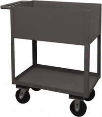 Durham - 3,600 Lb Capacity, 18" Wide x 30" Long x 39-1/16" High Service Cart - 2 Shelf, Steel, 2 Rigid/2 Swivel Casters - Benchmark Tooling
