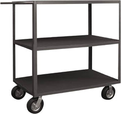 Durham - 1,200 Lb Capacity, 30" Wide x 60" Long x 55-3/8" High Instrument Cart - 3 Shelf, Steel, 2 Rigid/2 Swivel Casters - Benchmark Tooling