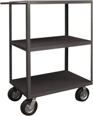 Durham - 1,200 Lb Capacity, 24" Wide x 48" Long x 50" High Instrument Cart - 3 Shelf, Steel, 2 Rigid/2 Swivel Casters - Benchmark Tooling