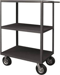 Durham - 1,200 Lb Capacity, 24" Wide x 36" Long x 50" High Instrument Cart - 3 Shelf, Steel, 2 Rigid/2 Swivel Casters - Benchmark Tooling