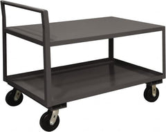 Durham - 2,000 Lb Capacity, 30-1/4" Wide x 51" Long x 38-3/4" High Service Cart - 2 Shelf, Steel, 2 Rigid/2 Swivel Casters - Benchmark Tooling