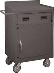 Durham - 1,200 Lb Capacity, 18" Wide x 24" Long x 39-3/4" High Mobile Cart - 1 Door, 1 Drawer, 1 Shelf, Steel, 2 Rigid/2 Swivel Casters - Benchmark Tooling