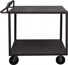 Durham - 3,600 Lb Capacity, 18" Wide x 30" Long x 39" High Service Cart - 2 Shelf, Steel, 2 Rigid/2 Swivel Casters - Benchmark Tooling