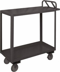 Durham - 1,200 Lb Capacity, 18" Wide x 36" Long x 37-5/8" High Service Cart - 2 Shelf, Steel, 2 Rigid/2 Swivel Casters - Benchmark Tooling