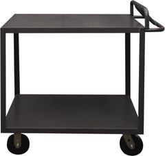 Durham - 3,600 Lb Capacity, 30" Wide x 60" Long x 30" High Service Cart - 2 Shelf, Steel, 2 Rigid/2 Swivel Casters - Benchmark Tooling