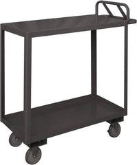 Durham - 1,200 Lb Capacity, 30" Wide x 60" Long x 29" High Service Cart - 2 Shelf, Steel, 2 Rigid/2 Swivel Casters - Benchmark Tooling