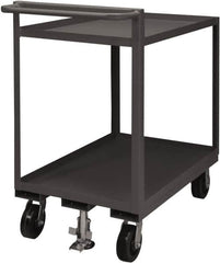 Durham - 1,500 Lb Capacity, 24" Wide x 48" Long x 41-1/16" High Service Cart - 2 Shelf, Steel, 2 Rigid/2 Swivel Casters - Benchmark Tooling