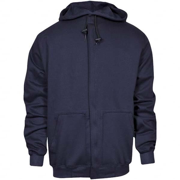 National Safety Apparel - Size 5XL Navy Flame Resistant/Retardant Sweatshirt - Exact Industrial Supply