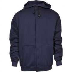 National Safety Apparel - Size 4XL Navy Flame Resistant/Retardant Sweatshirt - Exact Industrial Supply