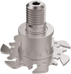 Seco - Modular Connection Connection, 0.0886 to 0.0984" Cutting Width, 5/8" Depth of Cut, 2-1/2" Cutter Diam, 7 Tooth Indexable Slotting Cutter - R335.10 Toolholder, 150.10 Insert, Right Hand Cutting Direction - Benchmark Tooling