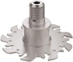 Seco - Modular Connection Connection, 0.0886 to 0.0984" Cutting Width, 0.9488" Depth of Cut, 80mm Cutter Diam, 9 Tooth Indexable Slotting Cutter - R335.10 Toolholder, 150.10 Insert, Right Hand Cutting Direction - Benchmark Tooling