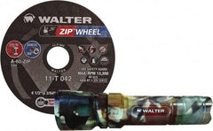 WALTER Surface Technologies - 4-1/2" 60 Grit Aluminum Oxide Cutoff Wheel - 3/64" Thick, 7/8" Arbor, 13,300 Max RPM, Use with Angle Grinders - Benchmark Tooling