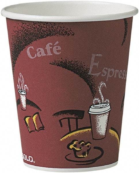 Solo - Bistro Design Hot Drink Cups, Paper, 10 oz, 300/Carton - Maroon - Benchmark Tooling