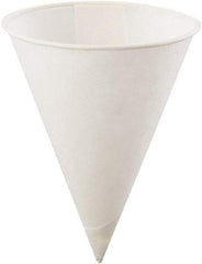 Konie - Poly-Bag Rolled-Rim Paper Cone Cups, 4 oz, 5000/Carton - White - Benchmark Tooling