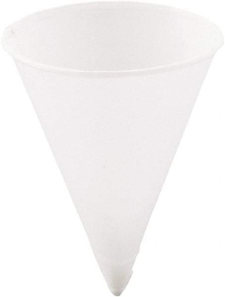 Solo - Cone Water Cups, Paper, 4 oz, Rolled Rim, 200/Bag, 25 Bags/Carton - White - Benchmark Tooling