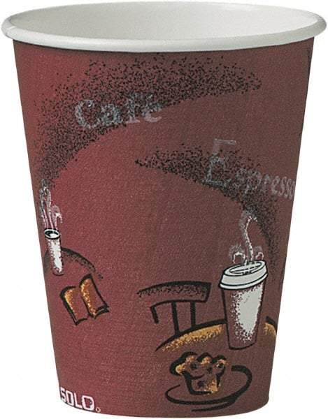 Solo - Bistro Design Hot Drink Cups, Paper, 8 oz, 500/Carton - Maroon - Benchmark Tooling