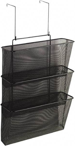 FELLOWES - 12-5/8" Wide x 8-1/4" Deep x 23-1/4" High, 3 Compartments, Wire Mesh Wall File - Black, 10" Compartment Width x 2-1/2" Compartment Depth x 12" Compartment Height - Benchmark Tooling