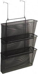 FELLOWES - 12-5/8" Wide x 8-1/4" Deep x 23-1/4" High, 3 Compartments, Wire Mesh Wall File - Black, 10" Compartment Width x 2-1/2" Compartment Depth x 12" Compartment Height - Benchmark Tooling