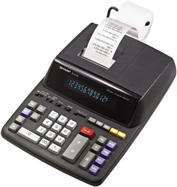 Sharp - Fluorescent Printing Calculator - 8-5/8 x 12-7/8 Display Size, Black, AC Powered, 4" Long x 9.6" Wide - Benchmark Tooling