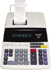 Sharp - Fluorescent Printing Calculator - 8-5/8 x 12-7/8 Display Size, White, AC Powered, 3.9" Long x 9.7" Wide - Benchmark Tooling