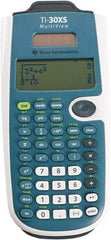 Texas Instruments - LCD Scientific Calculator - 3-1/4 x 7-1/4 Display Size, Blue & White, Battery & Solar Powered, 9-3/4" Long x 6-11/16" Wide - Benchmark Tooling