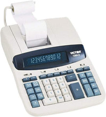 Victor - Fluorescent Printing Calculator - 8 x 11 Display Size, White, AC Powered, 6" Long x 11.4" Wide - Benchmark Tooling