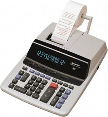 Sharp - Fluorescent Printing Calculator - 9-7/8 x 13-5/8 Display Size, Light Gray, AC Powered, 4-1/2" Long x 10-5/8" Wide - Benchmark Tooling