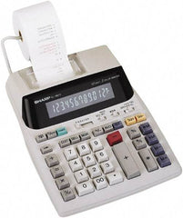 Sharp - Fluorescent Printing Calculator - 7-5/8 x 10-1/8 Display Size, Light Gray, AC Powered, 3-7/16" Long x 8-3/8" Wide - Benchmark Tooling