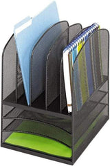 Safco - Black Desk Top Organizer - Steel, Mesh - Benchmark Tooling