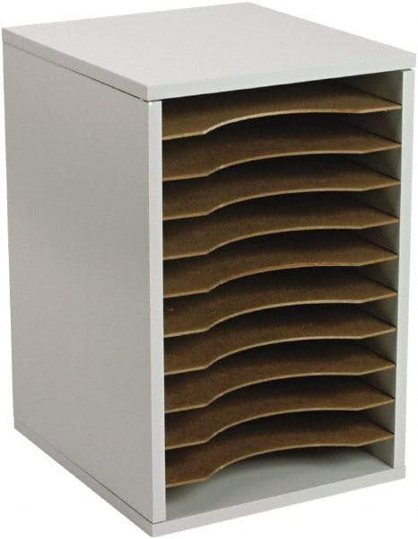 Safco - Gray Vertical Desktop Sorter - Fiberboard, Hardboard, Laminated Compressed Wood - Benchmark Tooling