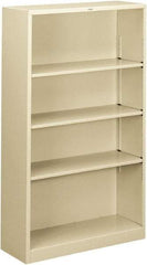 Hon - 4 Shelf, 59" High x 34-1/2" Wide Bookcase - 12-5/8" Deep, Steel, Putty - Benchmark Tooling