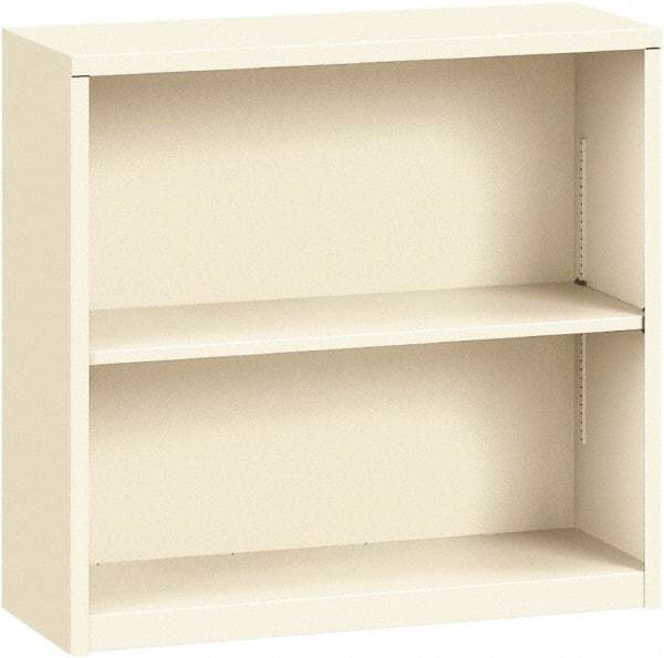 Hon - 2 Shelf, 29" High x 34-1/2" Wide Bookcase - 12" Deep, Steel, Putty - Benchmark Tooling