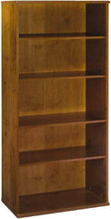 Bush Business Furniture - 5 Shelf, 72-7/8" High x 35-3/4" Wide Bookcase - 15-3/8" Deep, Laminate Over Wood, Natural Cherry - Benchmark Tooling