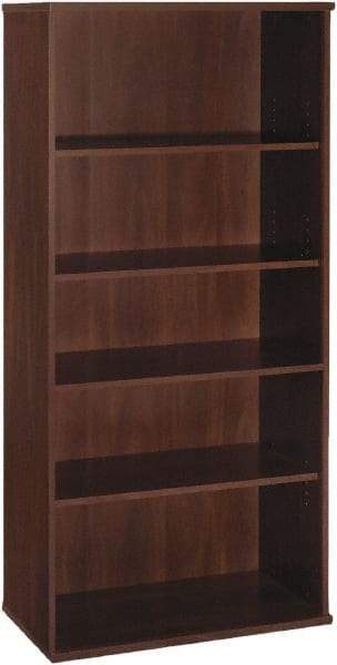 Bush Business Furniture - 5 Shelf, 72-7/8" High x 35-5/8" Wide Bookcase - 15-3/8" Deep, Laminate Over Wood, Hansen Cherry - Benchmark Tooling