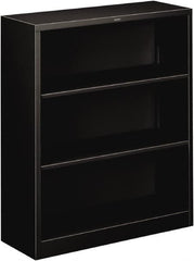 Hon - 3 Shelf, 41" High x 34-1/2" Wide Bookcase - 12-5/8" Deep, Steel, Black - Benchmark Tooling