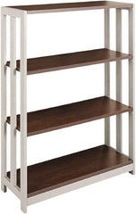 Linea Italia - 3 Shelf, 43-1/4" High x 31-1/2" Wide Bookcase - 11-1/2" Deep, Woodgrain Laminate, Mocha - Benchmark Tooling