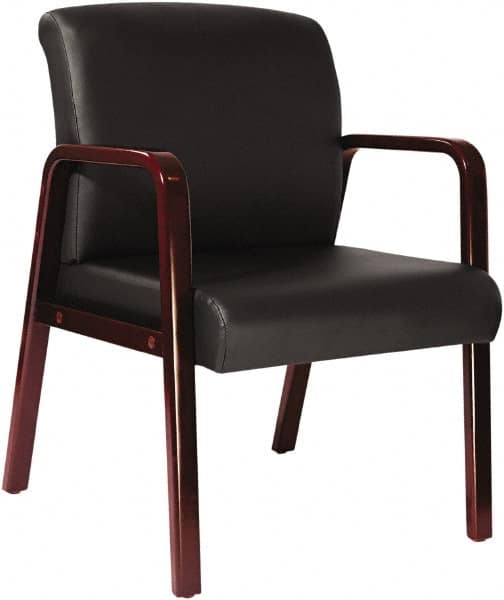 ALERA - Black Soft Leather Guest Chair - 24" Wide x 33-1/4" High - Benchmark Tooling