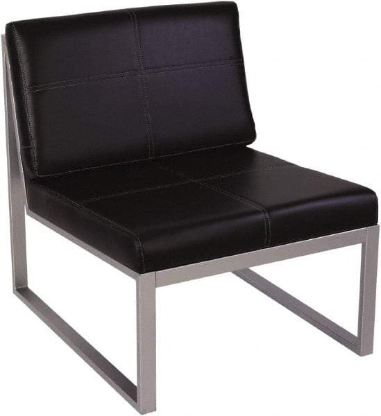 ALERA - Black & Silver Leather Guest Chair - 26-3/8" Wide x 30" High - Benchmark Tooling