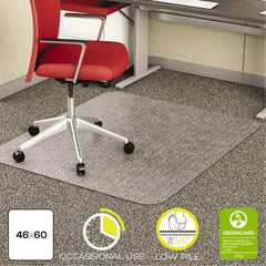 Deflect-o - 60" Long x 46" Wide, Chair Mat - Rectangular, Straight Edge Style - Benchmark Tooling