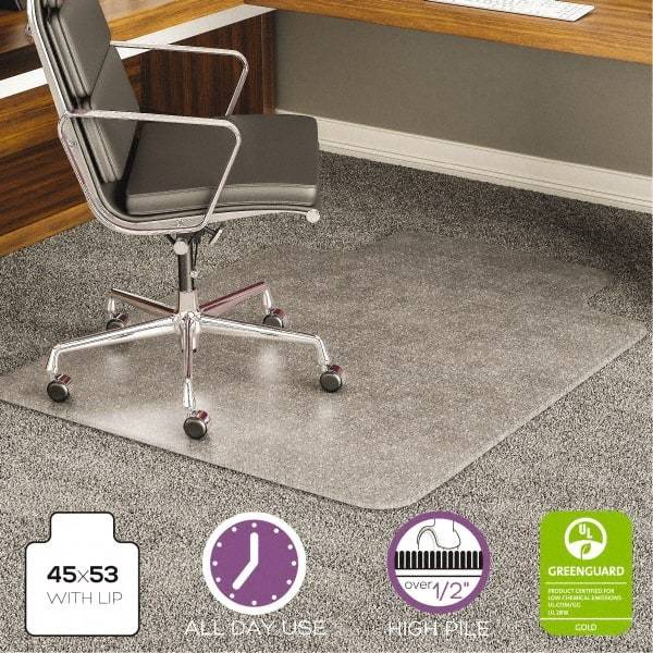 Deflect-o - 53" Long x 45" Wide, Chair Mat - Rectangular, Beveled Edge Style - Benchmark Tooling