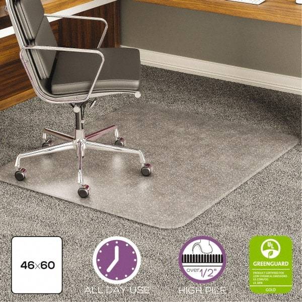 Deflect-o - 60" Long x 46" Wide, Chair Mat - Rectangular, Beveled Edge Style - Benchmark Tooling