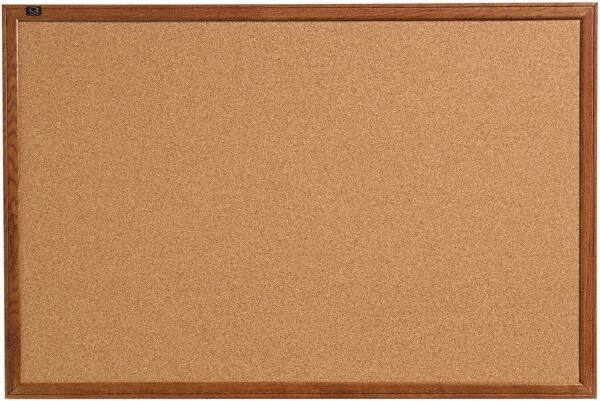 Quartet - 36" Wide x 24" High Open Cork Bulletin Board - Natural (Color) - Benchmark Tooling