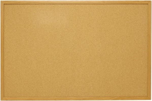 Mead - 48" Wide x 36" High Open Cork Bulletin Board - Natural (Color) - Benchmark Tooling