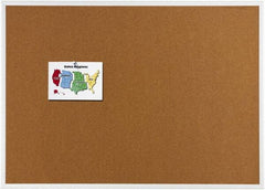 Quartet - 48" Wide x 36" High Open Cork Bulletin Board - Natural (Color) - Benchmark Tooling