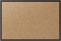 Quartet - 36" Wide x 24" High Open Cork Bulletin Board - Natural (Color) - Benchmark Tooling